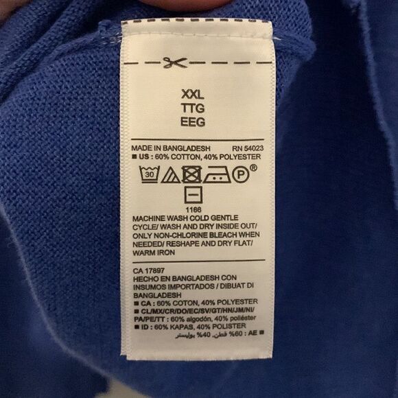 Old Navy Sweater Men's Size XXL Blue Long Sleeve Knit Round Neck Pullover NEW - Picture 6 of 8